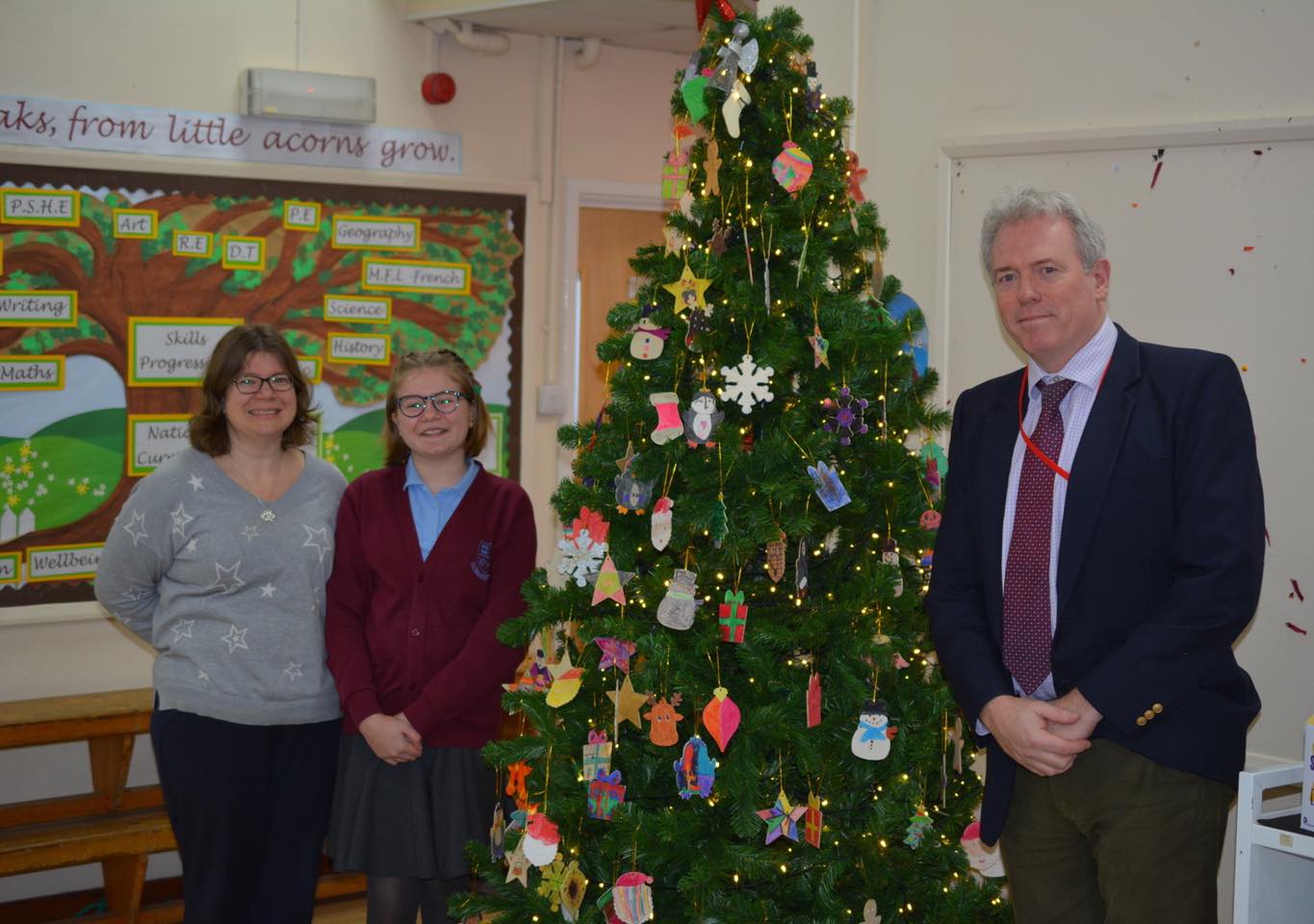 James Sunderland with Christmas Card Competition Winner Hannah