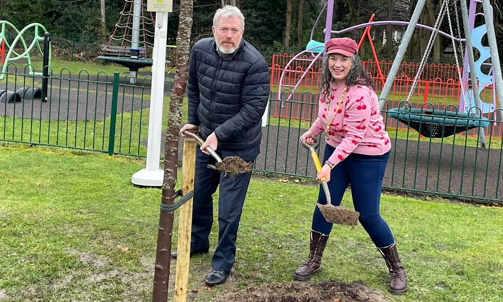 James Sunderland helps plant cherry tree tribute for the Queen’s Platinum Jubilee