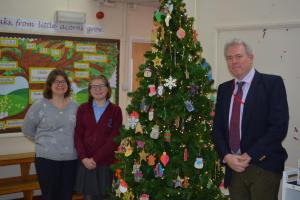 James Sunderland with Christmas Card Competition Winner Hannah