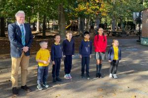 James Sunderland visits St Sebastian's CE Primary School