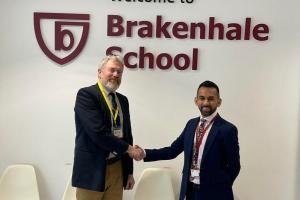 James Sunderland MP with Mr Bhavin Tailor at Brakenhale School