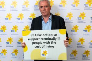 James Sunderland backs Marie Curie's Nobody Should Die in Poverty Campaign