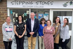 James Sunderland visits Stepping Stones Recovery College