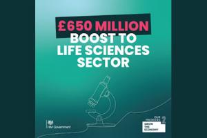 £650 million boost to life sciences sector graphic