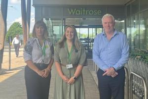 James Sunderland meets staff at Waitrose
