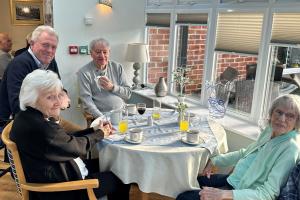 James Sunderland visiting B&M Care Homes’ St Brendans Care Home in Crowthorne
