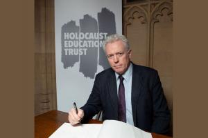 James Sunderland MP signs the Holocaust Educational Trust Book of Commitment
